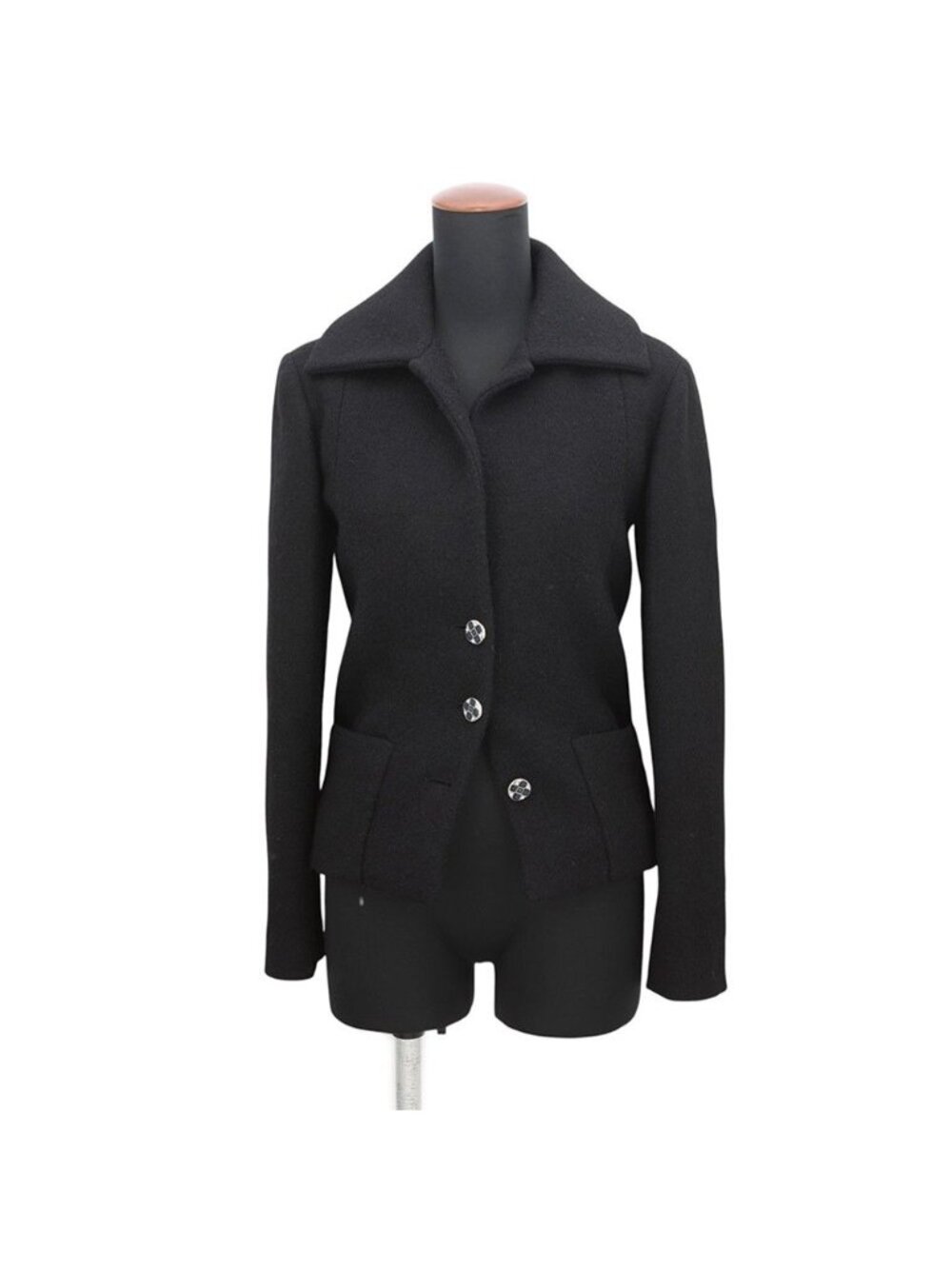 Chanel Jacket Wool 36 Black